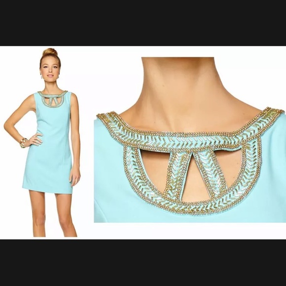 Lilly Pulitzer Dresses & Skirts - LillyPulitzer Lane Beaded Shift Dress Shorely Blue